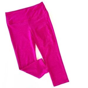 Athleta Womens Small Pink Heathered Crop Leggings